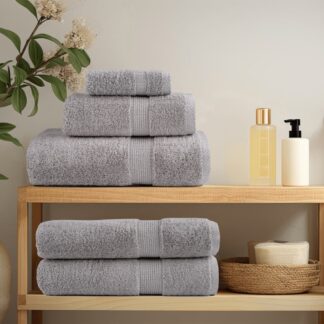 vidaXL Πετσέτες Μπάνιου Premium SOLUND 4 τεμ. Γκρι 100x150 εκ. 600 γρ./μ²
