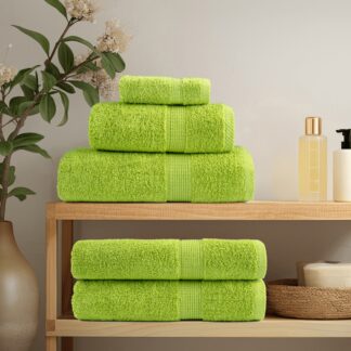 vidaXL Πετσέτες Μπάνιου Premium SOLUND 4 τεμ. Πράσινο Μήλου 100x150 εκ. 600 γρ./μ²