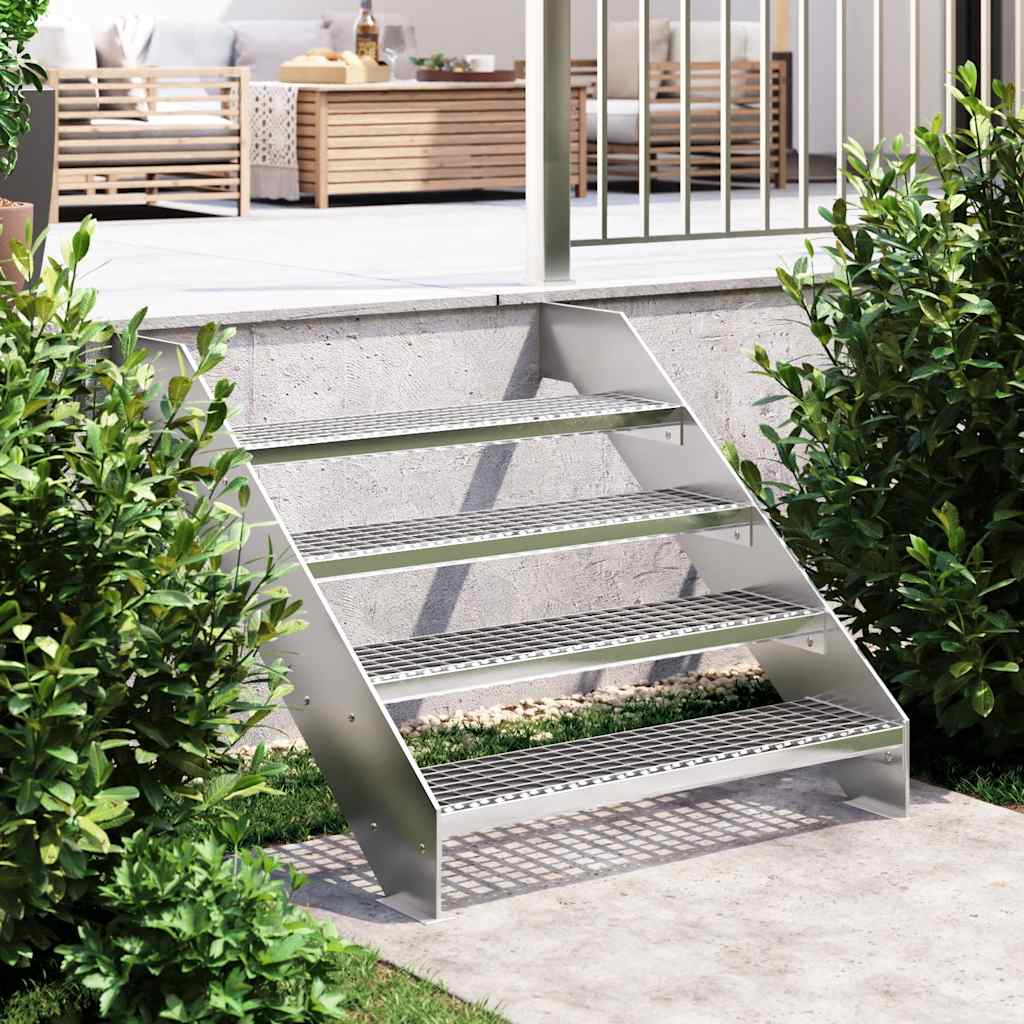 vidaXL Σκαλοπάτια από Σχάρα 90x24x7 εκ. από Γαλβανισμένο Χάλυβα