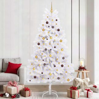 vidaXL Τεχνητό Χριστουγεννιάτικο Δέντρο 240 cm PVC και Ατσάλι Λευκό