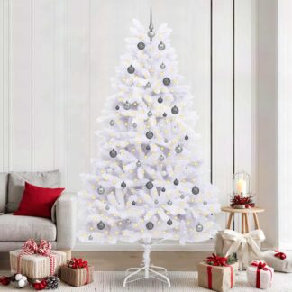 vidaXL Τεχνητό Χριστουγεννιάτικο Δέντρο 240 cm PVC και Ατσάλι Λευκό
