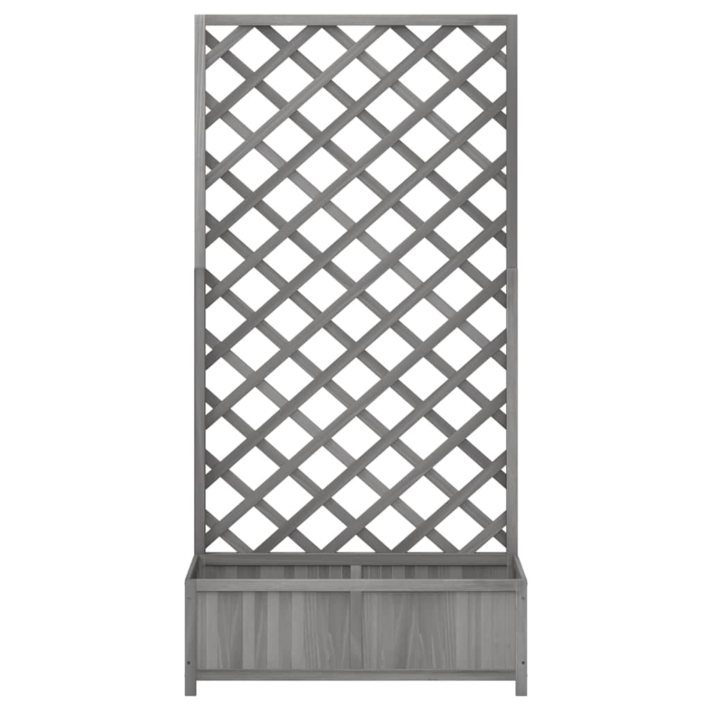 vidaXL Γλάστρα με Πλέγμα Γκρι 90x35x180 εκ. από Μασίφ Ξύλο Ελάτης - Image 5