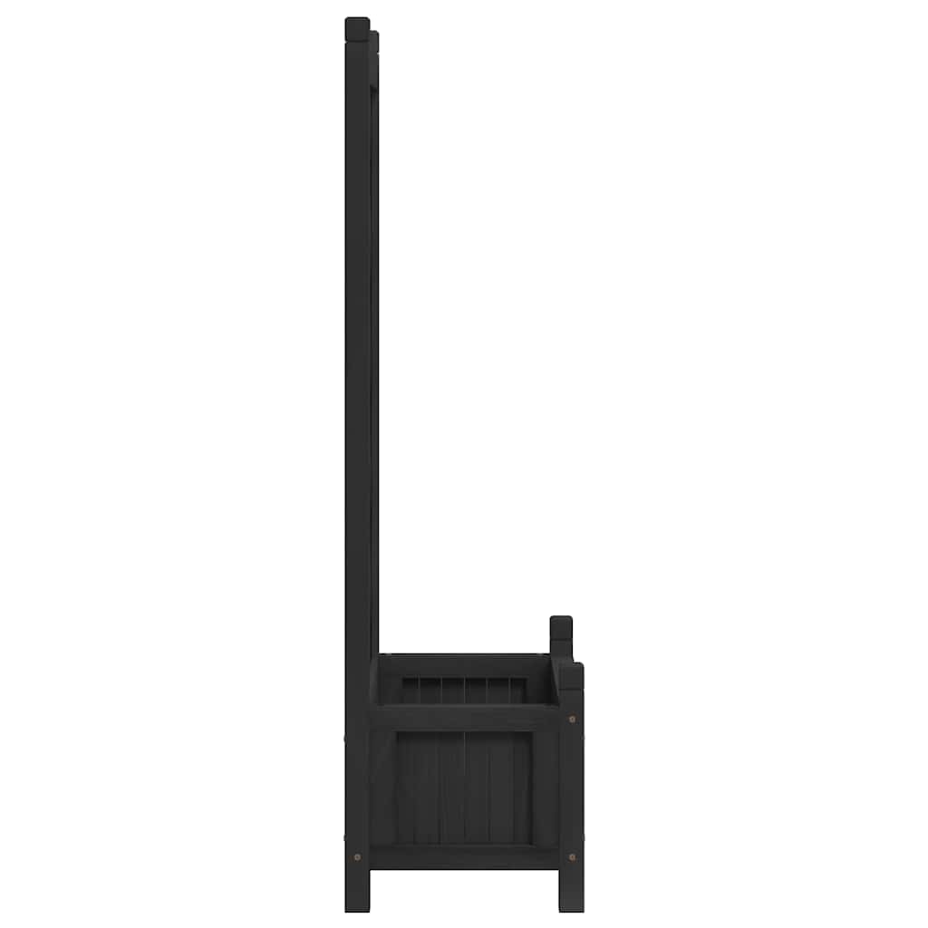 vidaXL Γλάστρα με Πλέγμα Μαύρη 55x29,5x110 εκ. από Μασίφ Ξύλο Ελάτης - Image 5