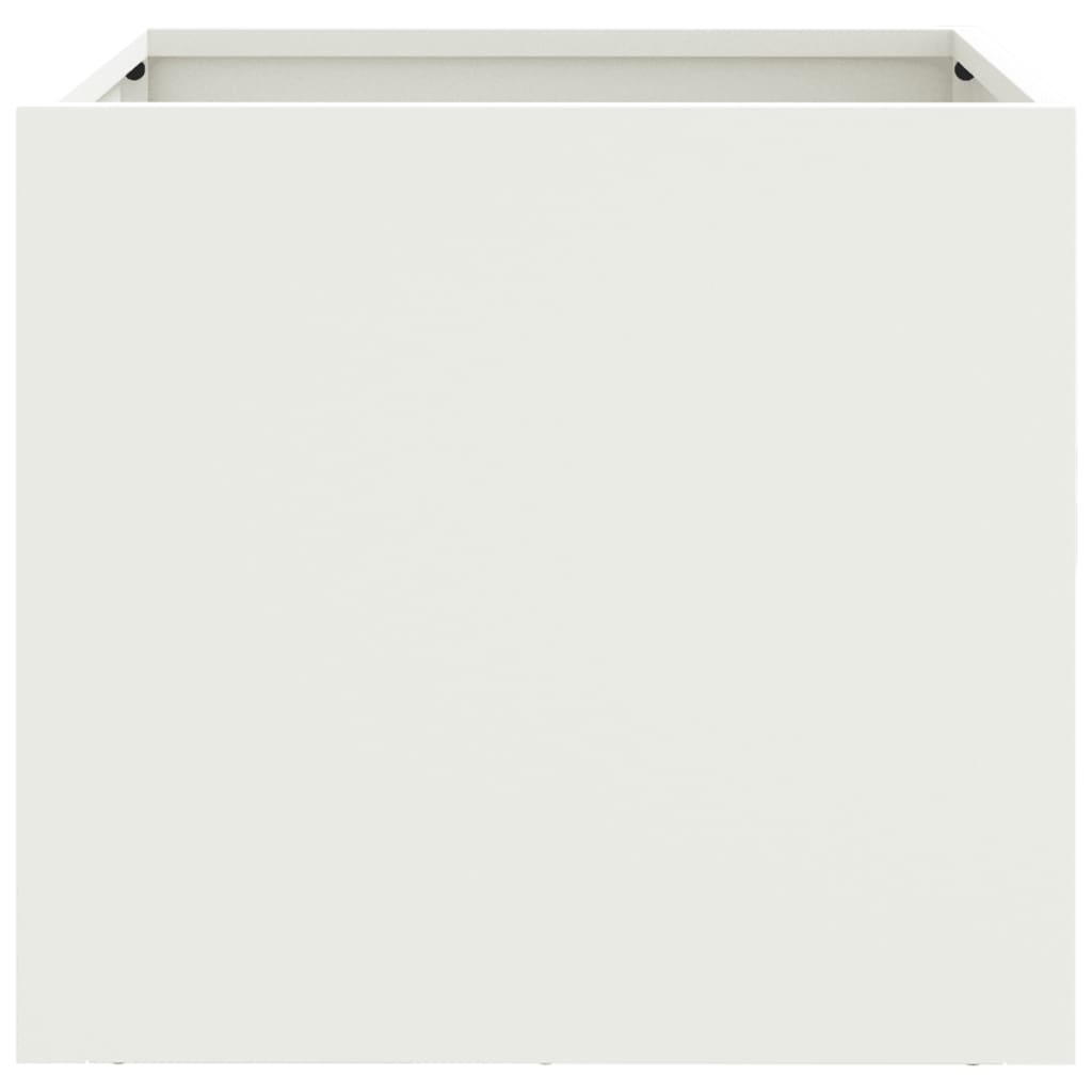 vidaXL Ζαρντινιέρα Λευκή 32x30x29 εκ. από Χάλυβα - Image 5