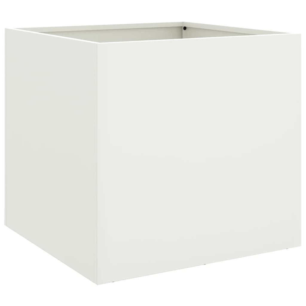 vidaXL Ζαρντινιέρες 2 τεμ. Λευκές 42x40x39εκ. από Χάλυβα - Image 4