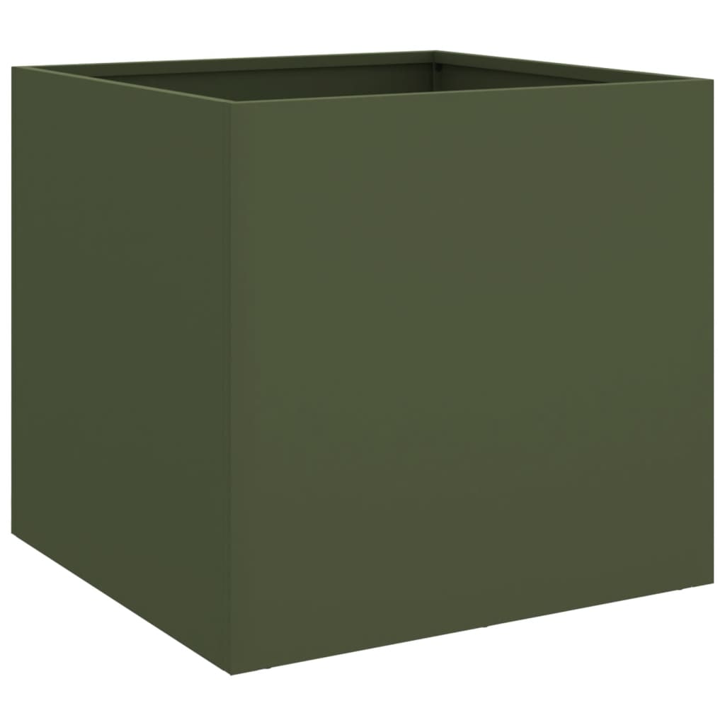 vidaXL Ζαρντινιέρα Λαδί 42x40x39 εκ. από Χάλυβα - Image 2