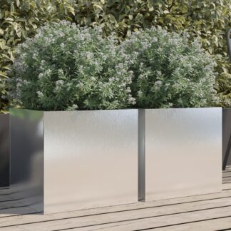 vidaXL Ζαρντινιέρες 2 τεμ. Ασημί 42x40x39 εκ από Ανοξείδωτο Ατσάλι