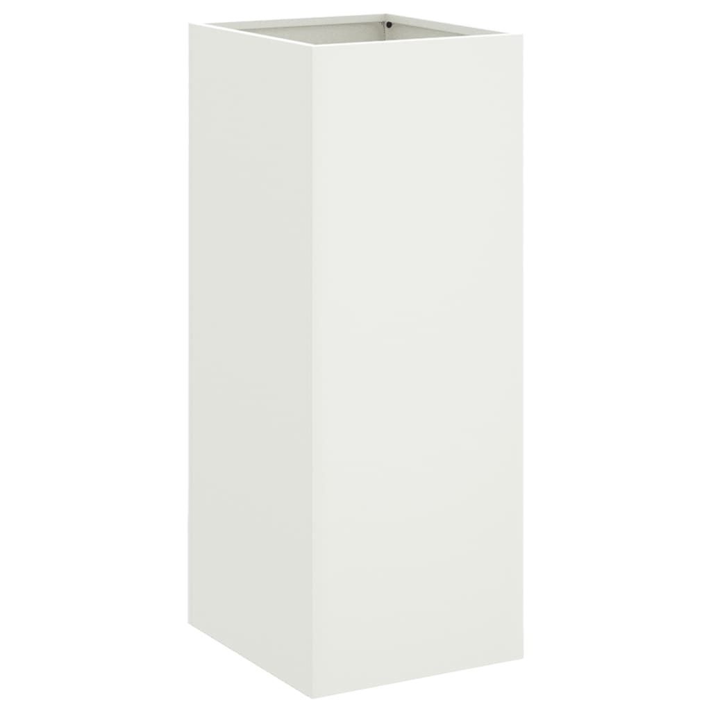 vidaXL Ζαρντινιέρα Λευκή 32x29x75 εκ. από Χάλυβα - Image 2