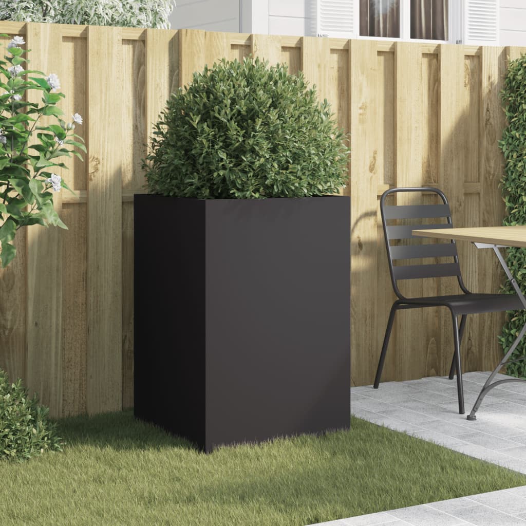 vidaXL Ζαρντινιέρα Μαύρη 52x48x75 εκ. από Χάλυβα - Image 3
