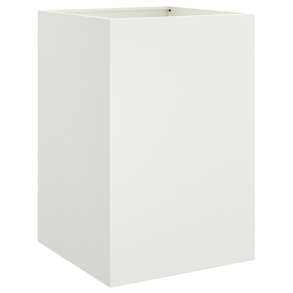 vidaXL Ζαρντινιέρα Λευκή 52x48x75 εκ. από Χάλυβα - Image 2