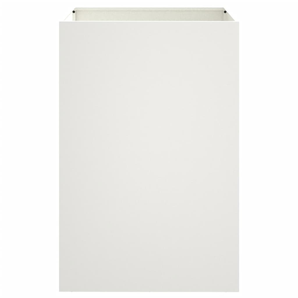vidaXL Ζαρντινιέρα Λευκή 52x48x75 εκ. από Χάλυβα - Image 4