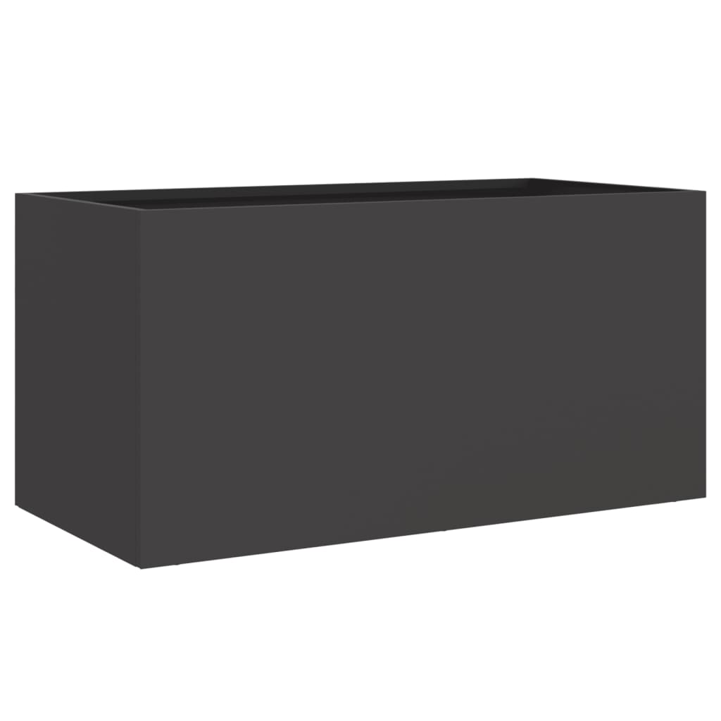 vidaXL Ζαρντινιέρα Μαύρη 62x30x29 εκ. από Χάλυβα - Image 2