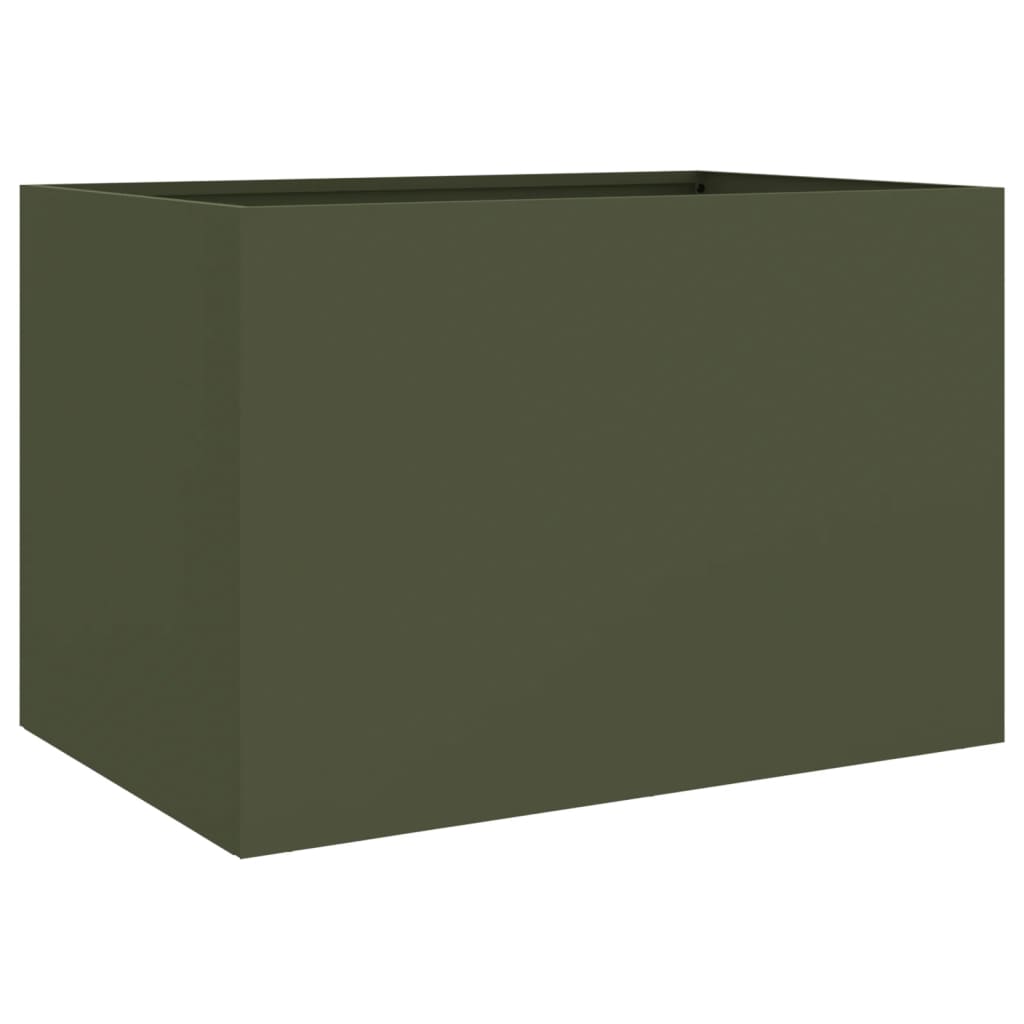vidaXL Ζαρντινιέρα Λαδί 62x30x29 εκ. από Χάλυβα - Image 2
