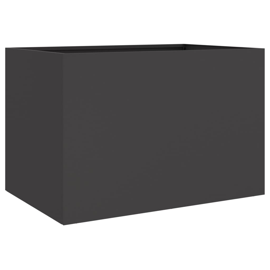 vidaXL Ζαρντινιέρα Μαύρη 62x47x46 εκ. από Χάλυβα - Image 2