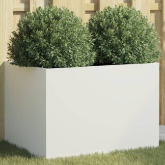 vidaXL Ζαρντινιέρα Λευκή 62x47x46 εκ. από Χάλυβα