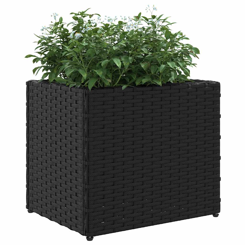 vidaXL Ζαρντινιέρες Κήπου 2 τεμ. Μαύρη 36x30x32εκ. από Συνθετικό Ρατάν - Image 4