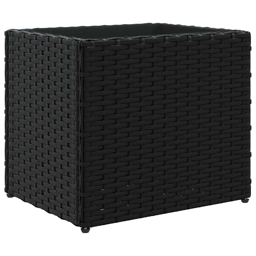 vidaXL Ζαρντινιέρες Κήπου 2 τεμ. Μαύρη 36x30x32εκ. από Συνθετικό Ρατάν - Image 5