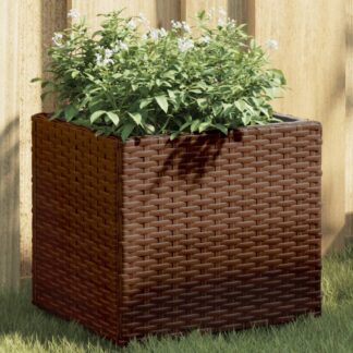 vidaXL Γλάστρες Κήπου 2 τεμ. Καφέ 36x30x32 εκ. από Συνθετικό Ρατάν
