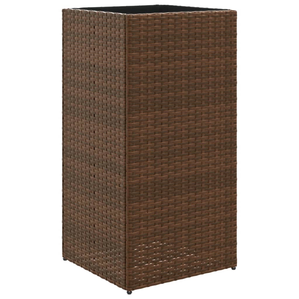 vidaXL Ζαρντινιέρα Κήπου Καφέ 40x40x80 εκ. από Συνθετικό Ρατάν - Image 2