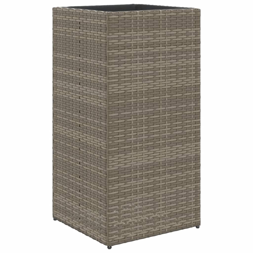 vidaXL Ζαρντινιέρα Κήπου Γκρι 40x40x80 εκ. από Συνθετικό Ρατάν - Image 2