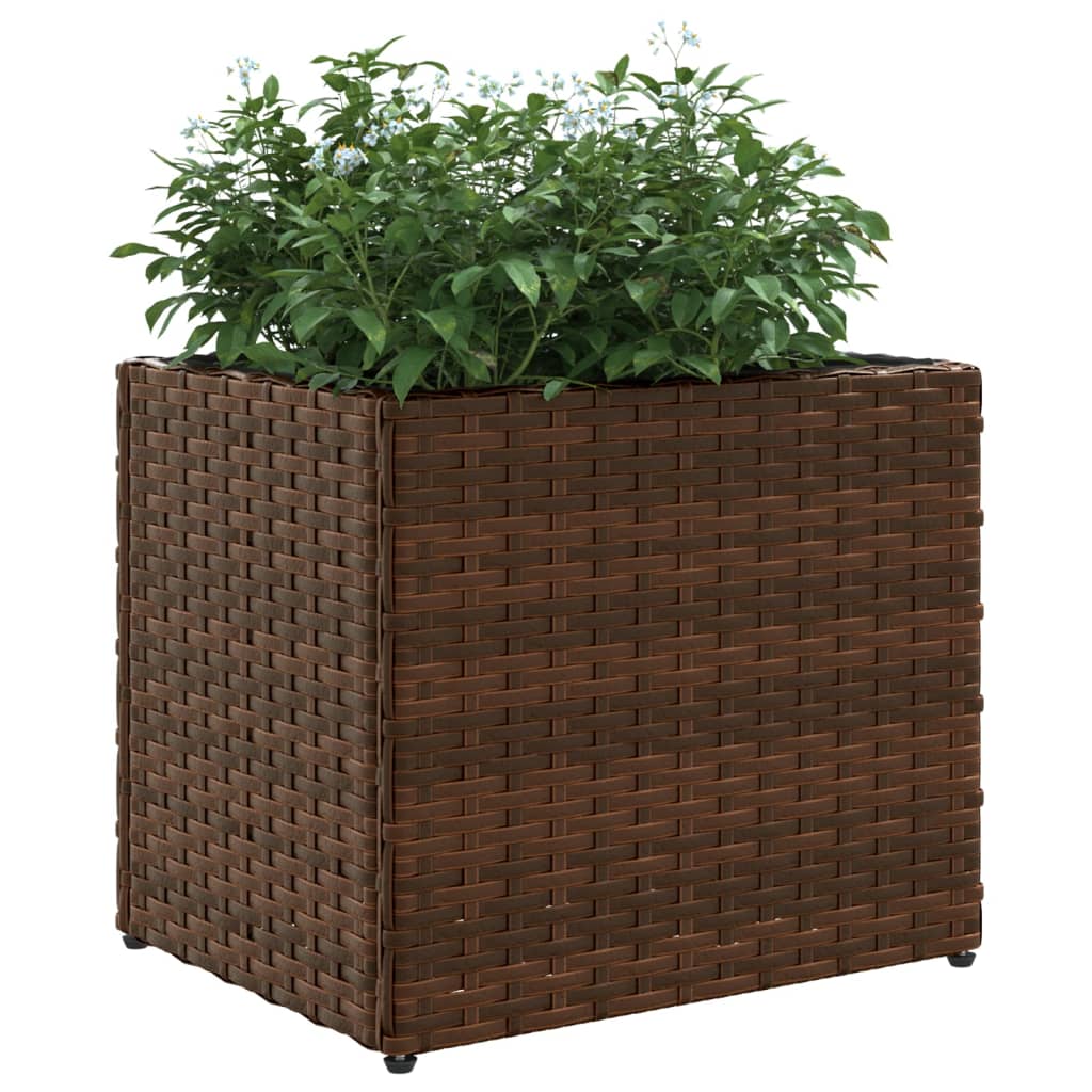 vidaXL Ζαρντινιέρα Κήπου Καφέ 36x30x32 εκ. από Συνθετικό Ρατάν - Image 4
