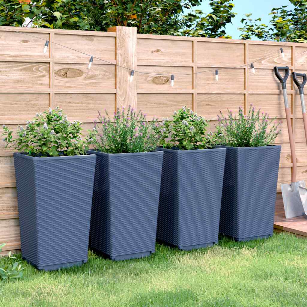 vidaXL Ζαρντινιέρες Κήπου 4 τεμ. Μπλε Γκρι 32,5x32,5x57 εκ. Πολυπροπυλένιο - Image 3