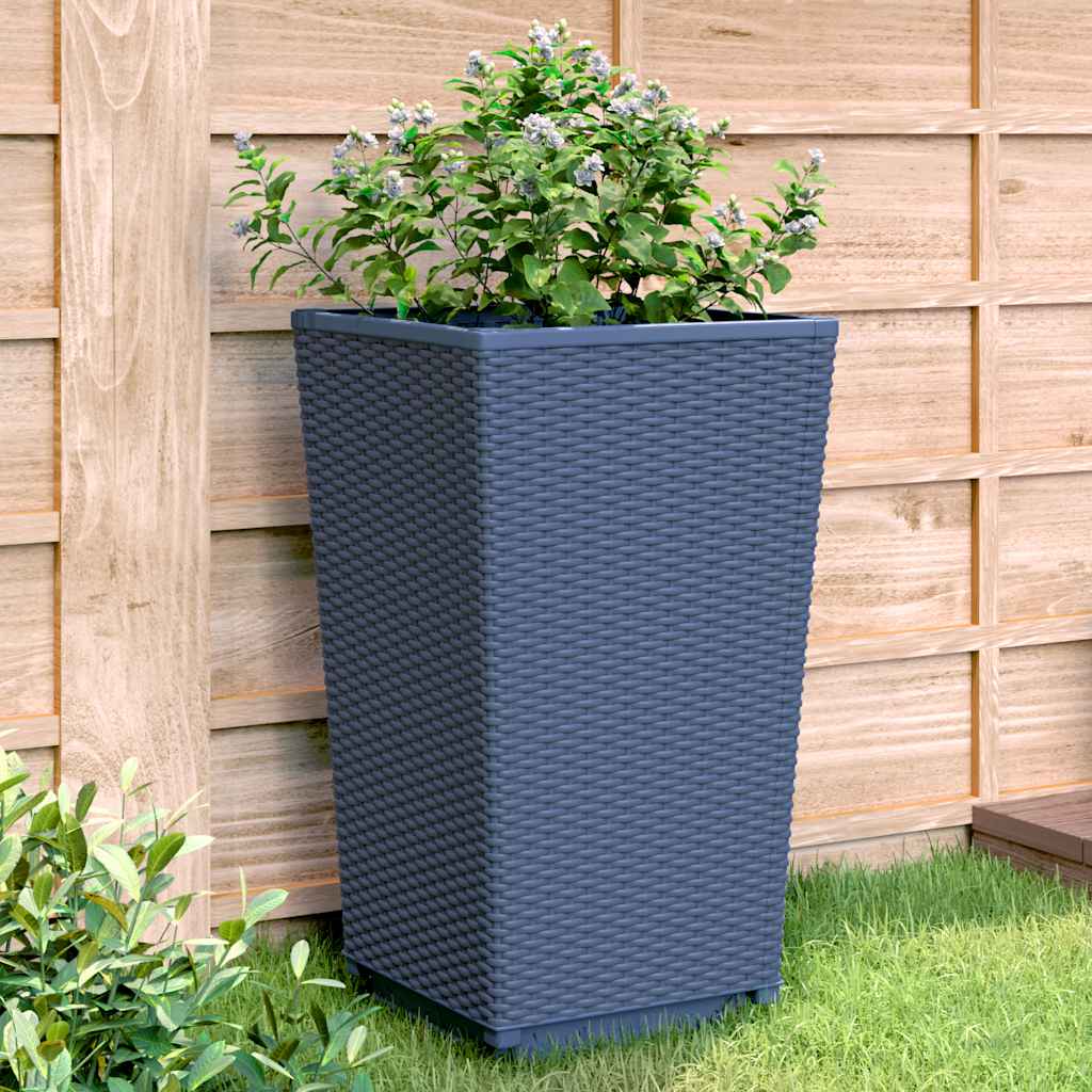 vidaXL Ζαρντινιέρες Κήπου 4 τεμ. Μπλε Γκρι 32,5x32,5x57 εκ. Πολυπροπυλένιο