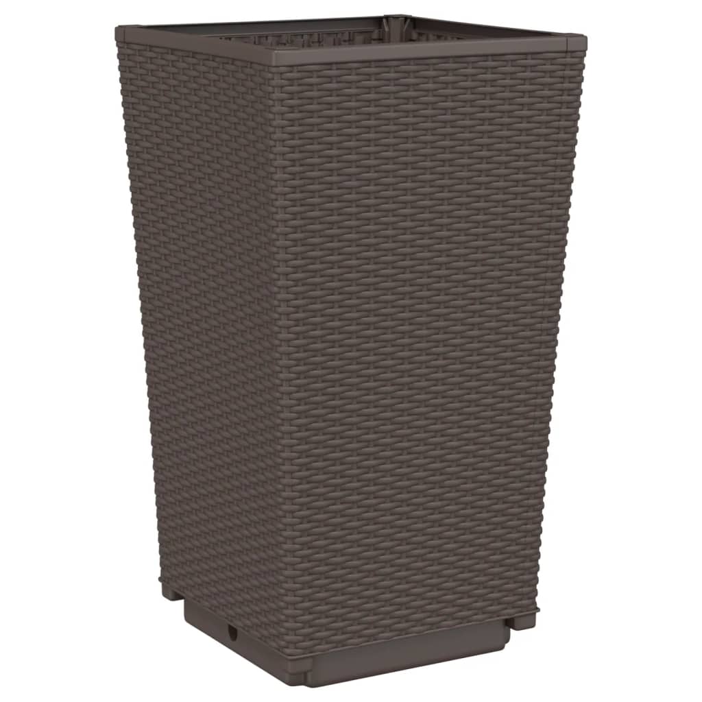 vidaXL Ζαρντινιέρες Κήπου 4 τεμ. Καφέ 32,5x32,5x57 εκ. Πολυπροπυλένιο - Image 4