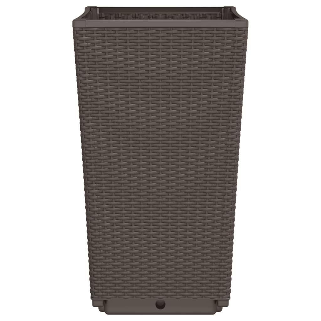 vidaXL Ζαρντινιέρες Κήπου 4 τεμ. Καφέ 32,5x32,5x57 εκ. Πολυπροπυλένιο - Image 5