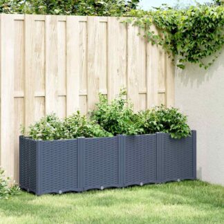 vidaXL Ζαρντινιέρα Κήπου Μπλε Γκρι 160x40x53 εκ. Πολυπροπυλένιο