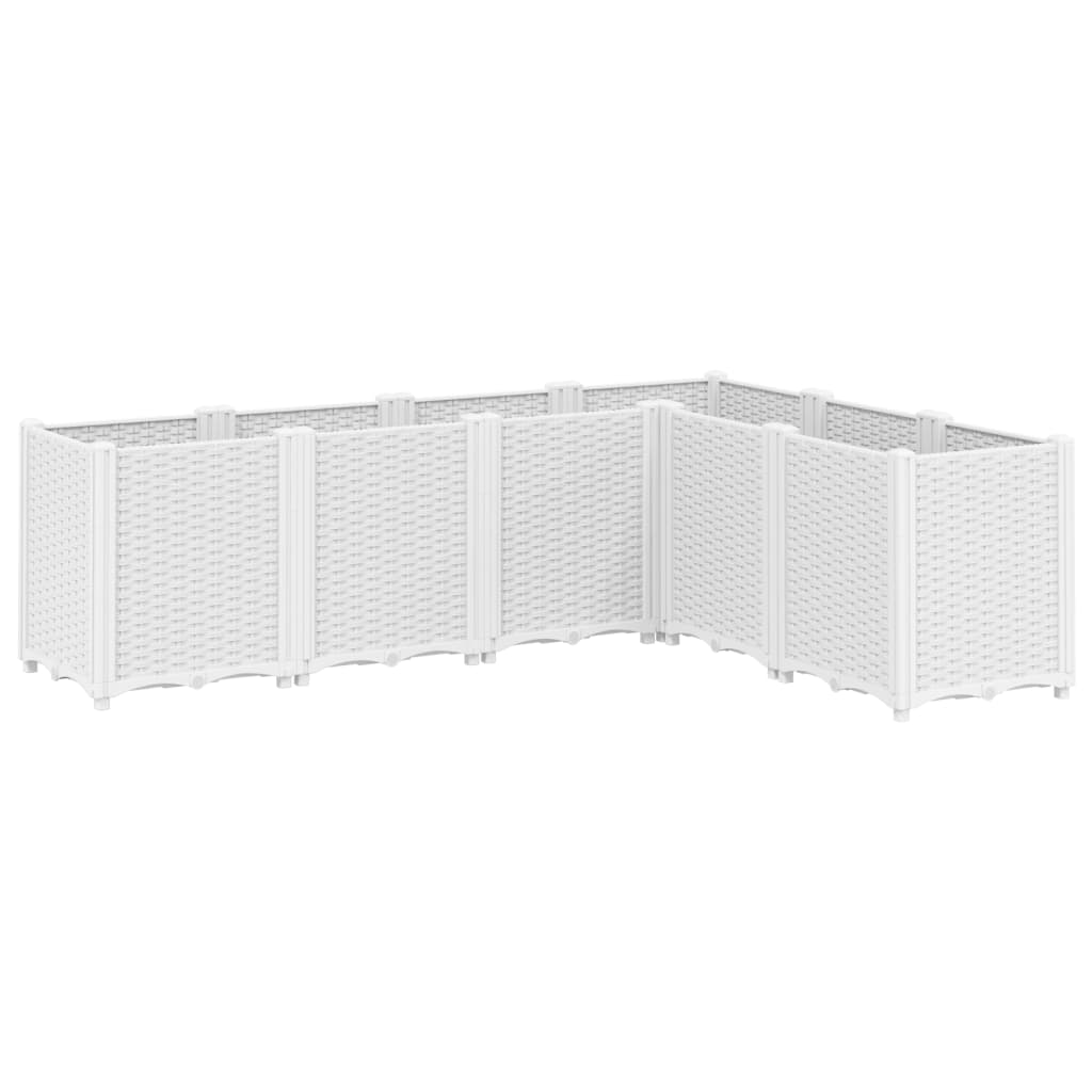vidaXL Ζαρντινιέρα Κήπου Λευκή 160x120x53 εκ. Πολυπροπυλένιο - Image 2