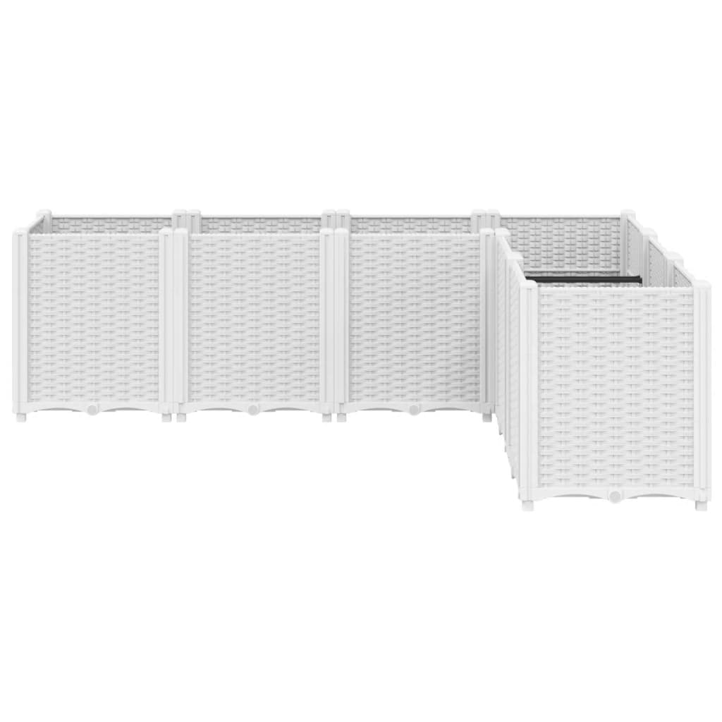 vidaXL Ζαρντινιέρα Κήπου Λευκή 160x120x53 εκ. Πολυπροπυλένιο - Image 3