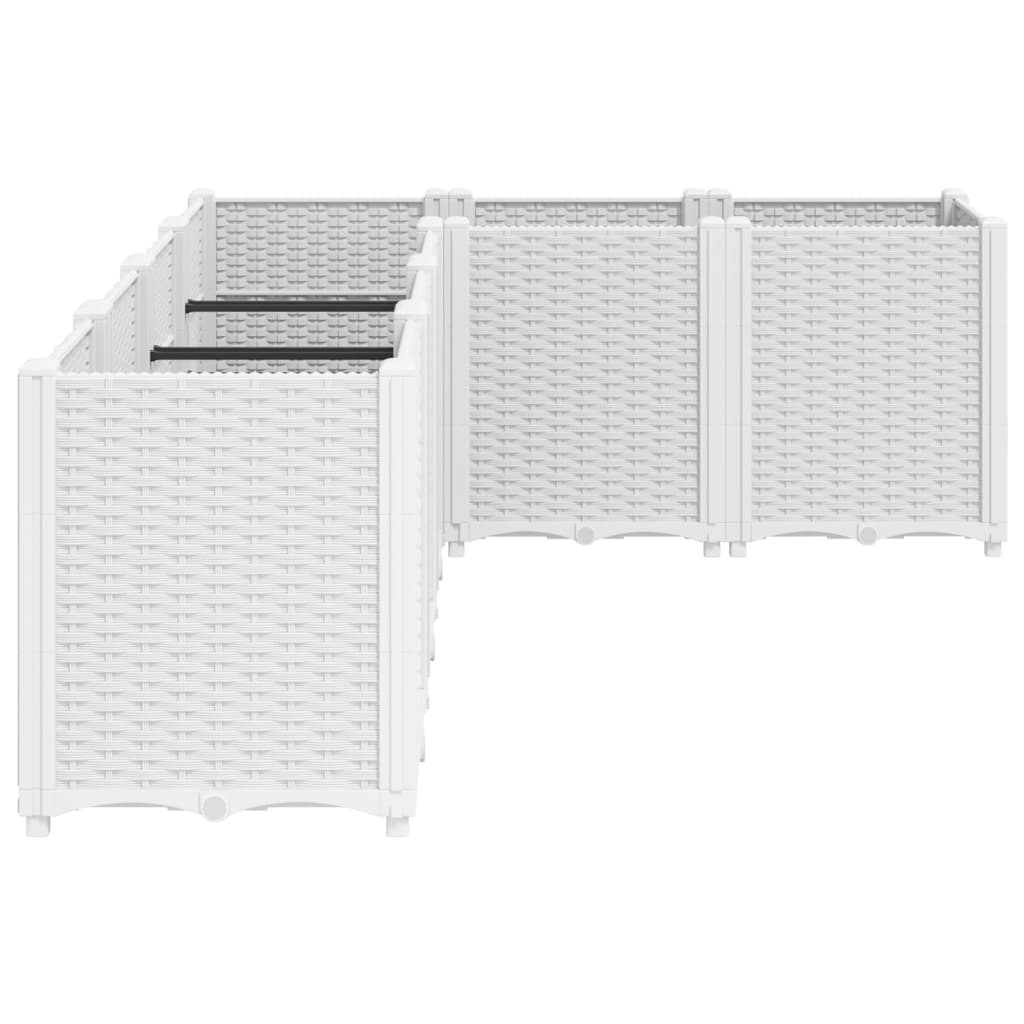 vidaXL Ζαρντινιέρα Κήπου Λευκή 160x120x53 εκ. Πολυπροπυλένιο - Image 4