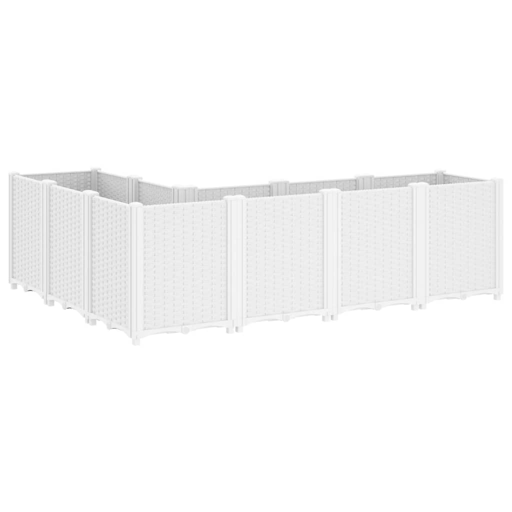 vidaXL Ζαρντινιέρα Κήπου Λευκή 160x120x53 εκ. Πολυπροπυλένιο - Image 5