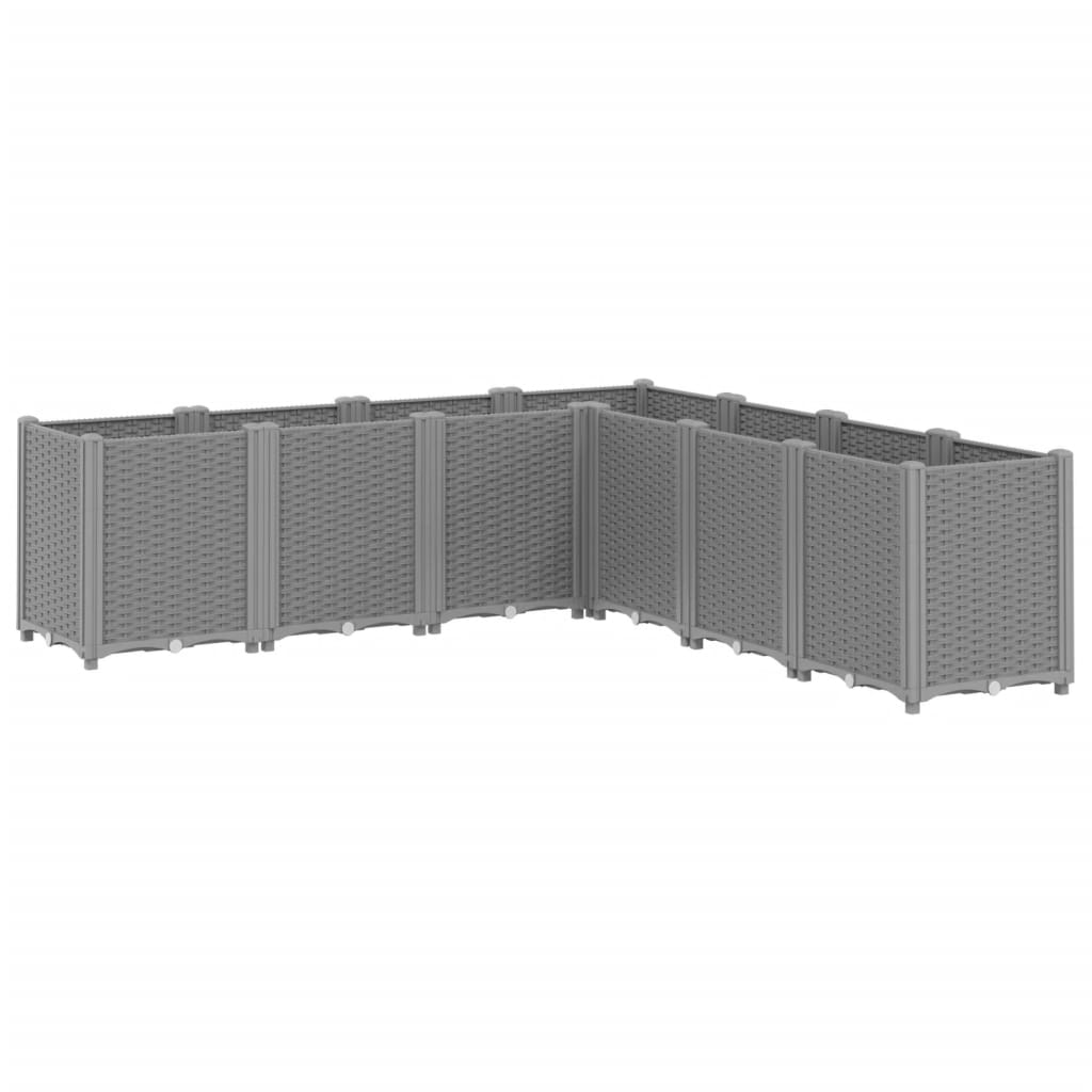 vidaXL Ζαρντινιέρα Κήπου Ανοιχτό Γκρι 160x160x53 εκ. Πολυπροπυλένιο - Image 2