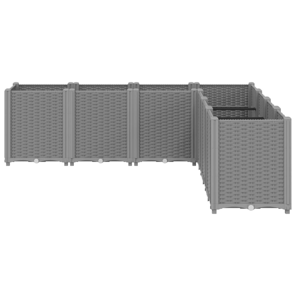vidaXL Ζαρντινιέρα Κήπου Ανοιχτό Γκρι 160x160x53 εκ. Πολυπροπυλένιο - Image 3