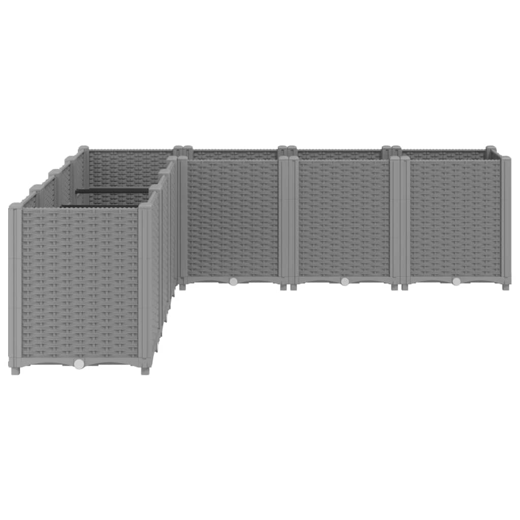 vidaXL Ζαρντινιέρα Κήπου Ανοιχτό Γκρι 160x160x53 εκ. Πολυπροπυλένιο - Image 4