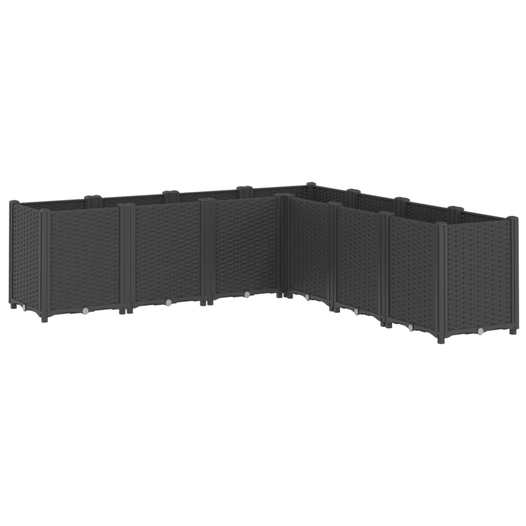 vidaXL Ζαρντινιέρα Κήπου Μαύρη 160x160x53 εκ. Πολυπροπυλένιο - Image 2