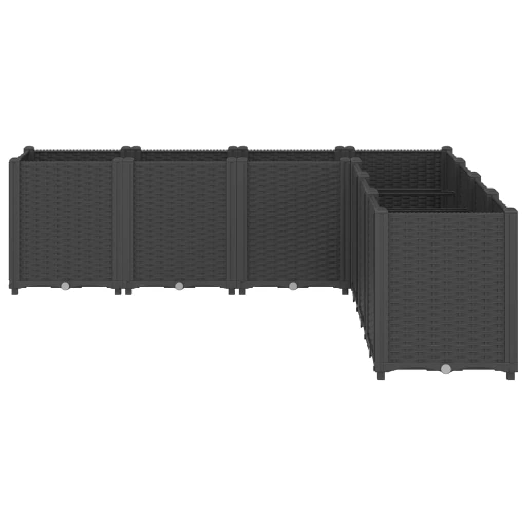 vidaXL Ζαρντινιέρα Κήπου Μαύρη 160x160x53 εκ. Πολυπροπυλένιο - Image 3