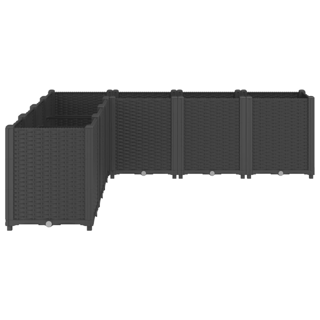 vidaXL Ζαρντινιέρα Κήπου Μαύρη 160x160x53 εκ. Πολυπροπυλένιο - Image 4