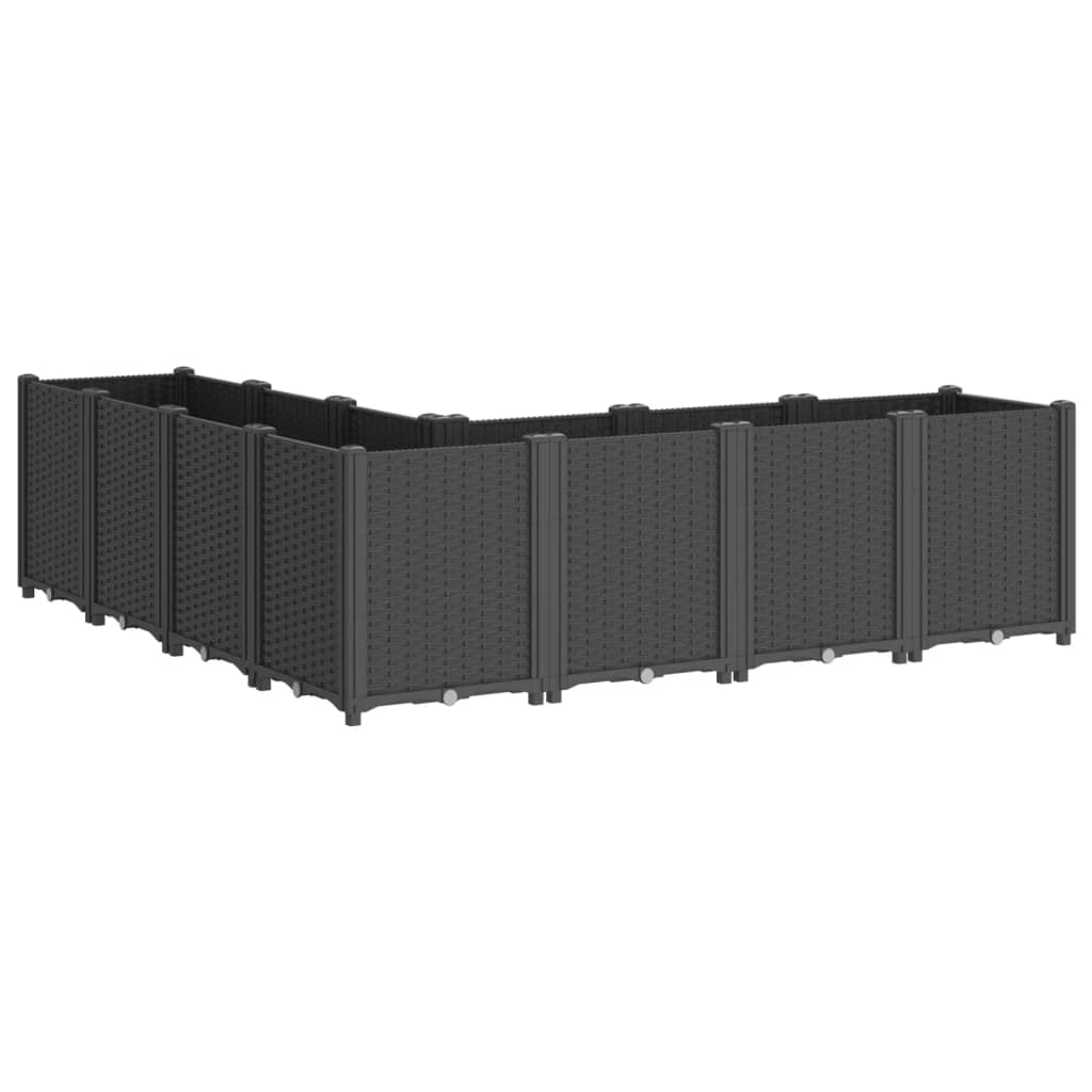 vidaXL Ζαρντινιέρα Κήπου Μαύρη 160x160x53 εκ. Πολυπροπυλένιο - Image 5
