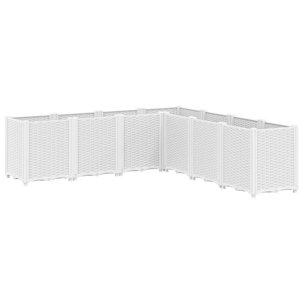 vidaXL Ζαρντινιέρα Κήπου Λευκή 160x160x53 εκ. Πολυπροπυλένιο - Image 2
