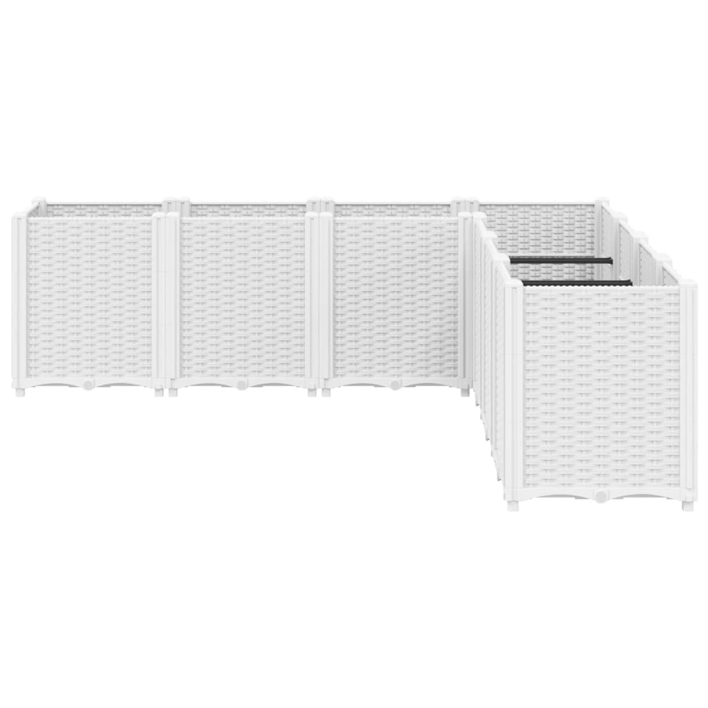 vidaXL Ζαρντινιέρα Κήπου Λευκή 160x160x53 εκ. Πολυπροπυλένιο - Image 3