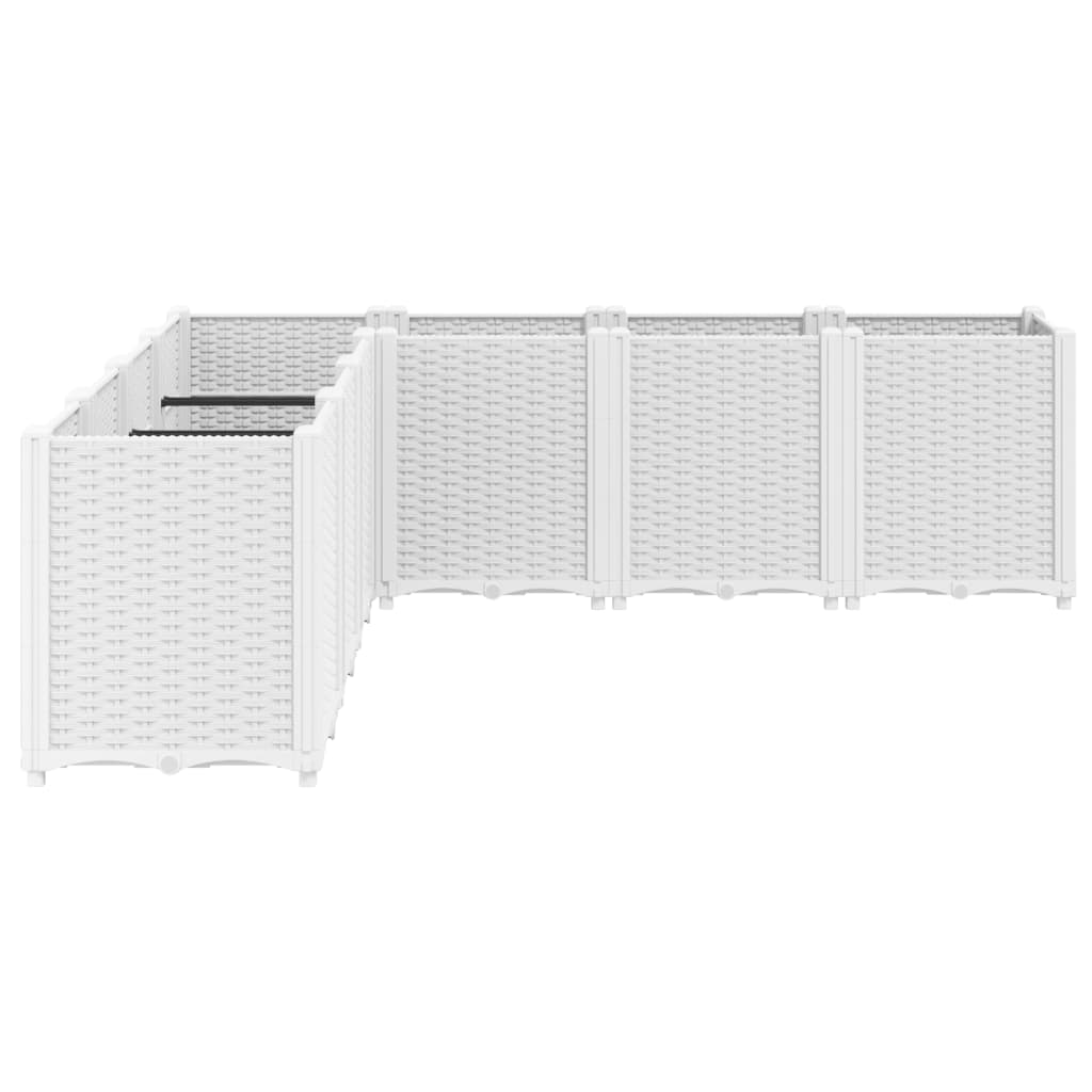 vidaXL Ζαρντινιέρα Κήπου Λευκή 160x160x53 εκ. Πολυπροπυλένιο - Image 4