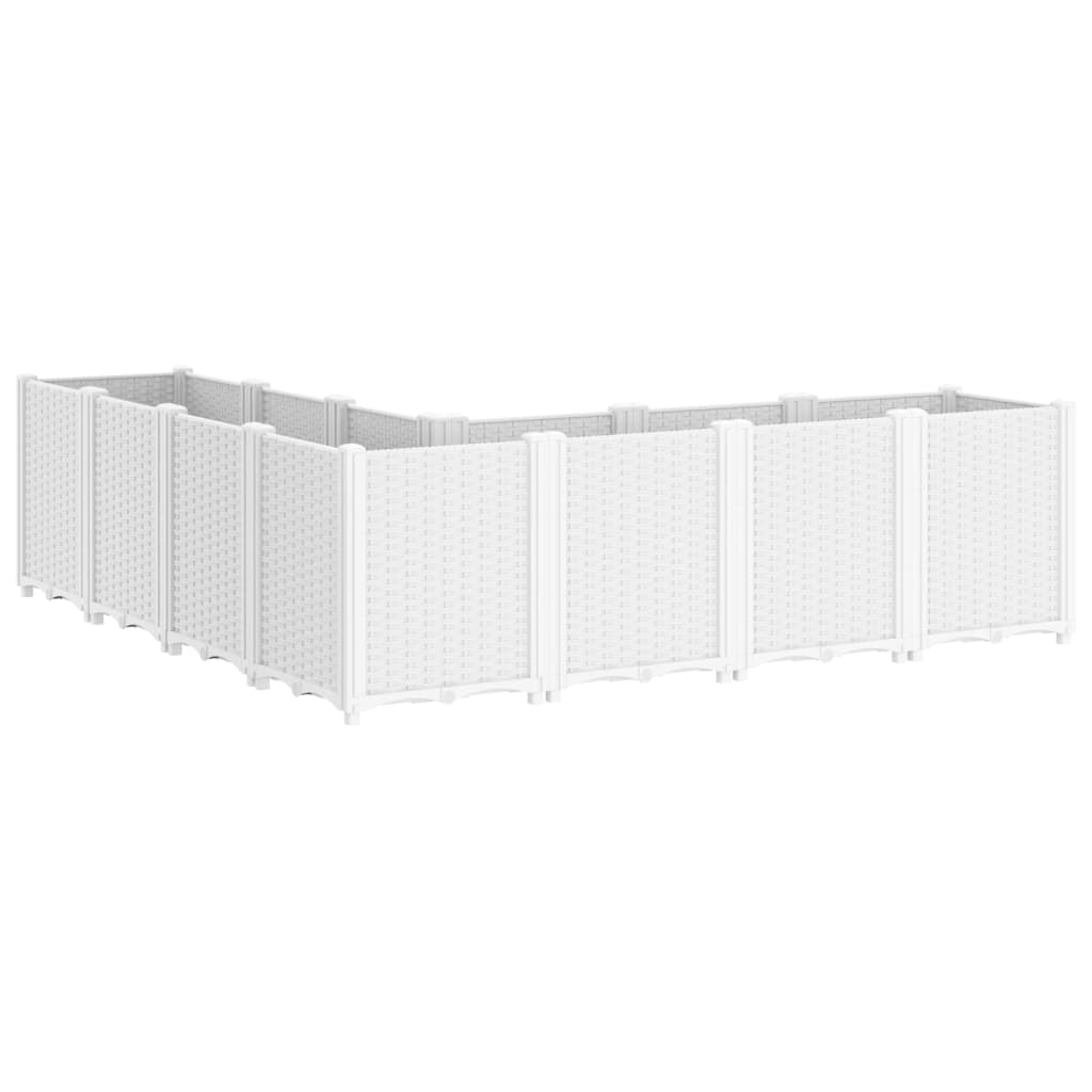 vidaXL Ζαρντινιέρα Κήπου Λευκή 160x160x53 εκ. Πολυπροπυλένιο - Image 5