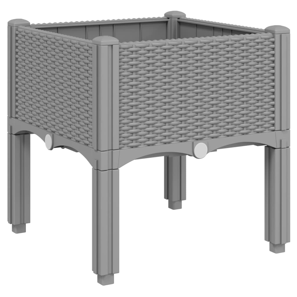 vidaXL Ζαρντινιέρα Κήπου με Πόδια Αν. Γκρι 40x40x42 εκ Πολυπροπυλένιο - Image 2