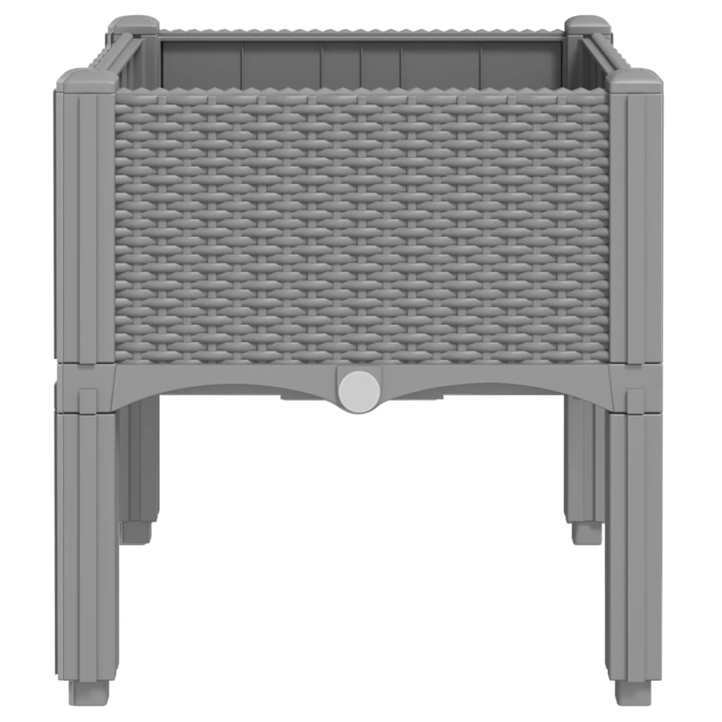 vidaXL Ζαρντινιέρα Κήπου με Πόδια Αν. Γκρι 40x40x42 εκ Πολυπροπυλένιο - Image 4