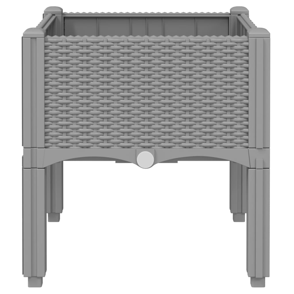 vidaXL Ζαρντινιέρα Κήπου με Πόδια Αν. Γκρι 40x40x42 εκ Πολυπροπυλένιο - Image 5