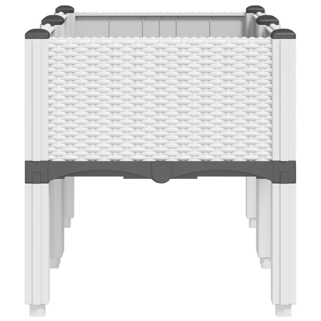 vidaXL Ζαρντινιέρα Κήπου με Πόδια Λευκή 80x40x42 εκ. Πολυπροπυλένιο - Image 4