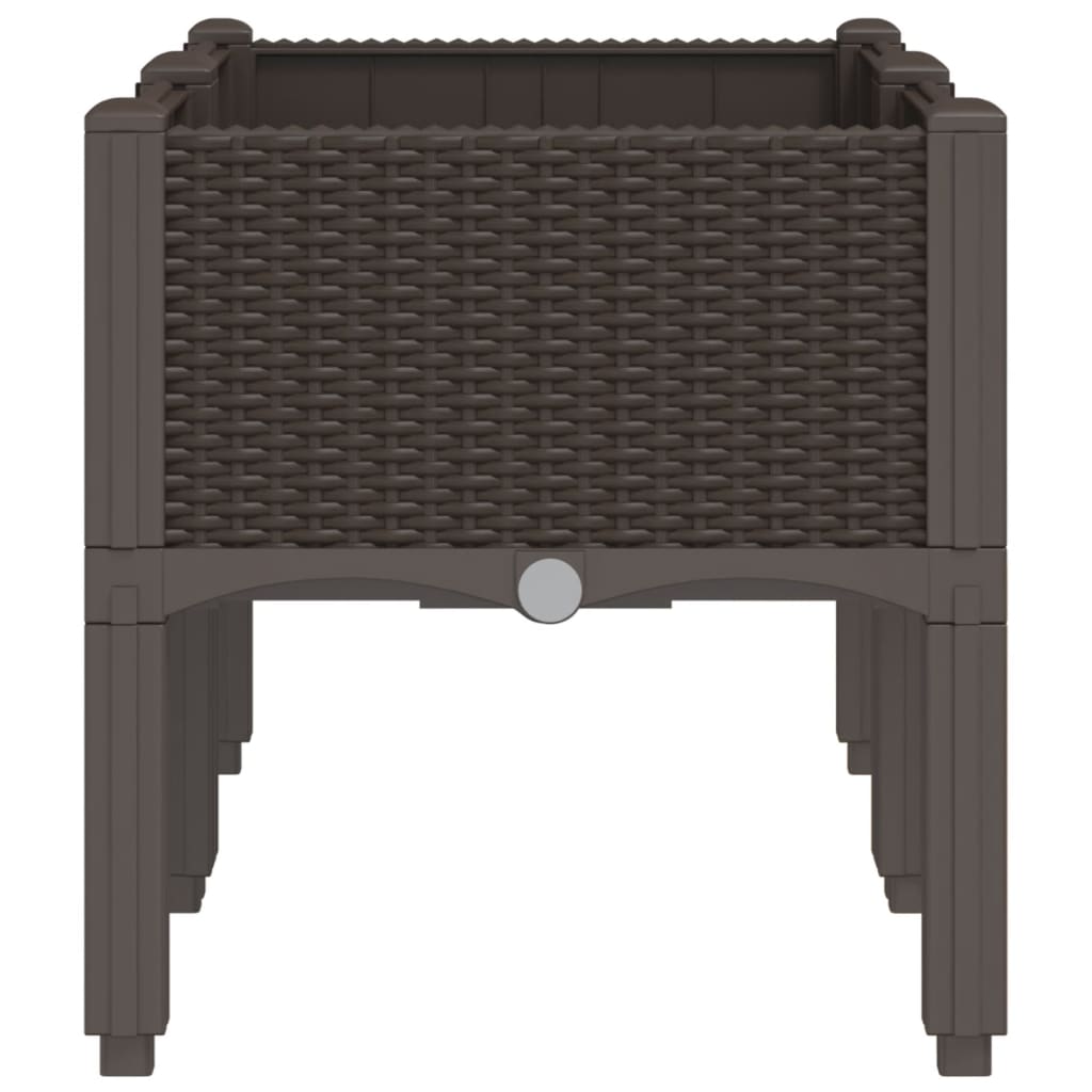 vidaXL Ζαρντινιέρα Κήπου με Πόδια Καφέ 80x40x42 εκ. Πολυπροπυλένιο - Image 4